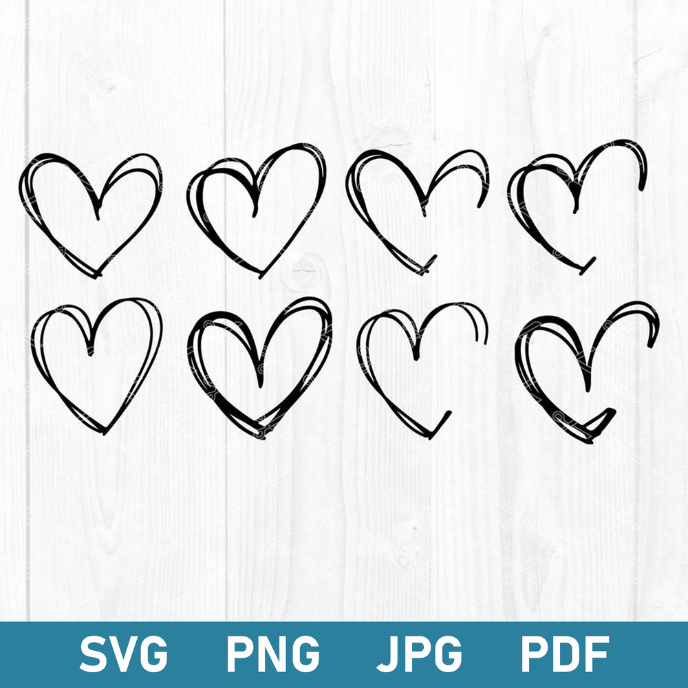 Heart Bundle Svg, Heart Svg, Valentines Day Svg, Sketch Heart Svg, Simple Heart Svg, Png Jpg Pdf Digital File.jpg