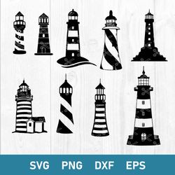 Lighthouse Bundle Svg, Lighthouse Svg, Nautical Svg, Png Dxf Eps Digital File