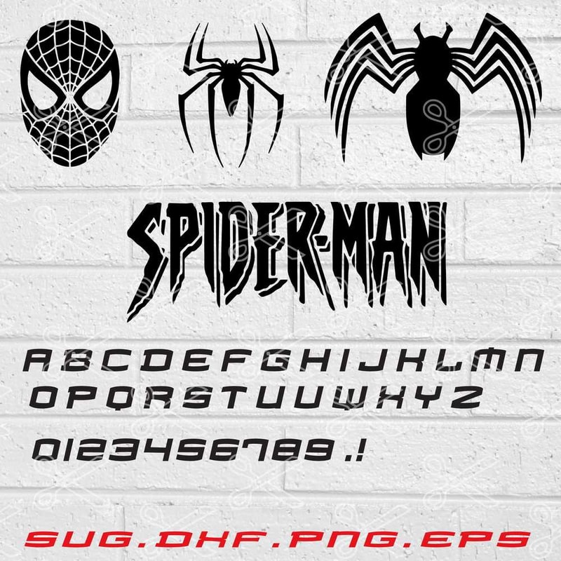 Spiderman Svg, Spider Svg, Spiderman Font Svg, Png Dxf Eps File.jpg