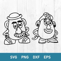 toy story 4 mr. and mrs svg, mr. potato head toy story mrs. potato head sheriff woody svg, png dxf eps file