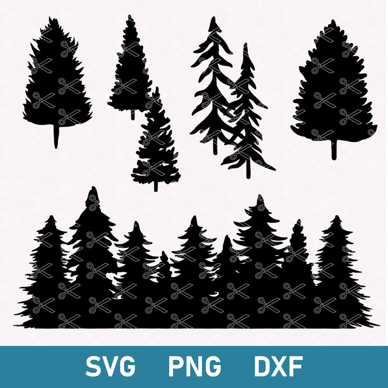 Tree Bundle Svg, Pine Tree Svg, Christmas Tree Svg, Png Dxf Digital File.jpg