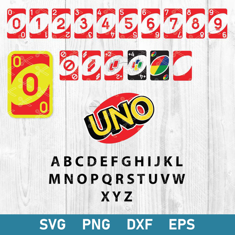 Uno Bundle Svg, Uno Logo Svg, Uno Card Svg, Uno Font Svg, Png Dxf Eps File.jpg