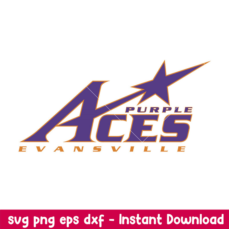 Evansville Purple Aces Logo Svg, Evansville Purple Aces Svg, NCAA Svg, Png Dxf Eps Digital File.jpeg