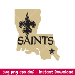 New Orleans Saints State Svg, New Orleans Saints Svg, NFL Svg, Png Dxf Eps Digital File