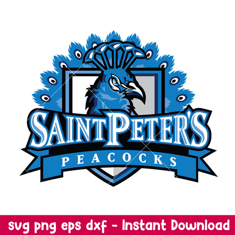 Saint Peter's Peacocks Logo Svg, Saint Peter's Peacocks Svg, NCAA Svg, Png Dxf Eps Digital File.jpeg