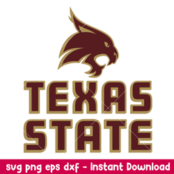 texas state bobcats logo svg, ncaa svg, png dxf eps digital file