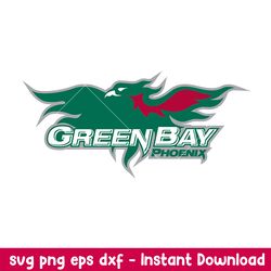 Wisconsin Green Bay Phoenix Logo Svg, Wisconsin Green Bay Phoenix Svg, NCAA Svg, NCAA Svg, Png Dxf eps Digital File