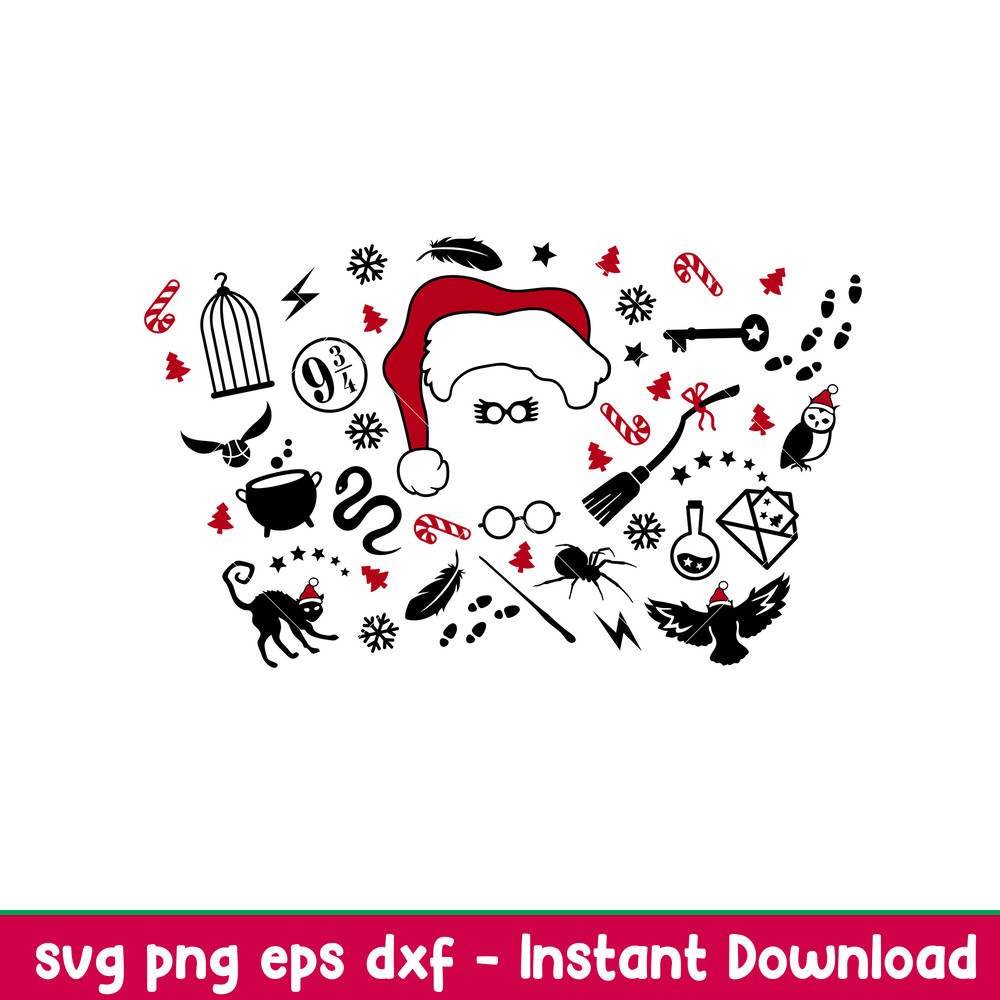 Christmas Magic Full Wrap, Christmas Magic Full Wrap Svg, Starbucks Svg, Coffee Ring Svg, Cold Cup Svg, png, dxf, eps file.jpeg