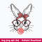 Cute Bunny Rabbit With Bandana Glasses Bubblegum Svg, Rabbit Svg, Png Dxf Eps File.jpeg