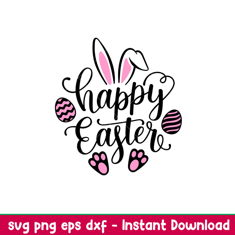 Happy Easter, Snuggle Bunny Svg, Happy Easter Svg, Easter egg Svg, Spring Svg, png,eps, dxf file.jpeg