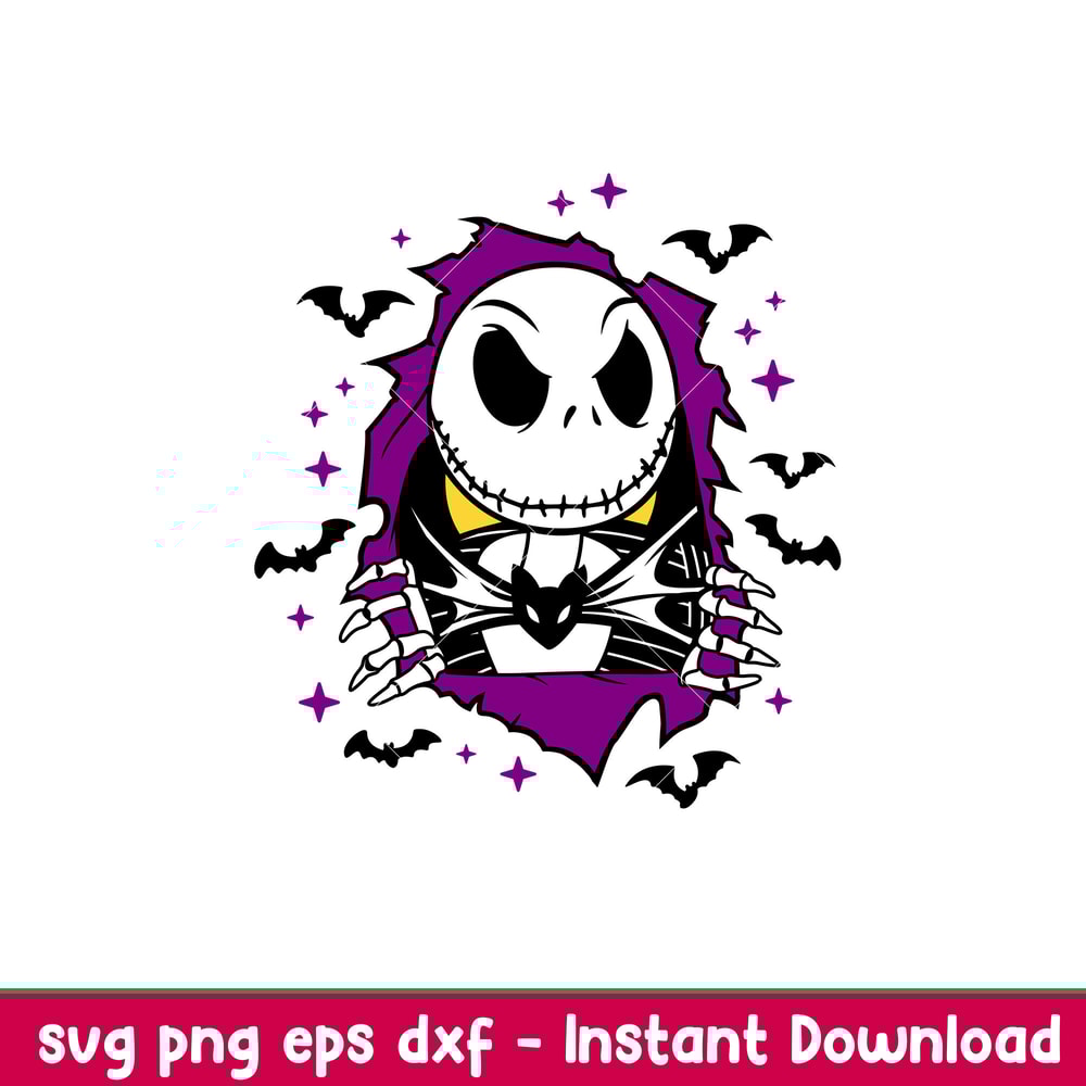 Jack Skellington, Jack Skellington Svg, Halloween Svg, Spooky Season Svg, Trick or Treat Svg, png, dxf, eps file.jpeg