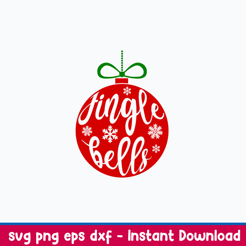 Jingle Bells Bauble Svg, Christmas Svg, Png Dxf Eps File.jpeg