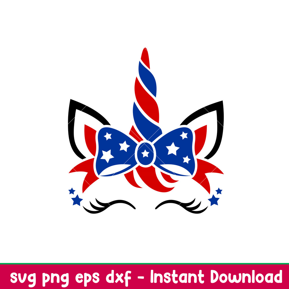 Mericorn, Mericorn Svg, 4th of July Svg, Patriotic Svg, Independence Day Svg, USA Svg, png,dxf,eps file.jpeg