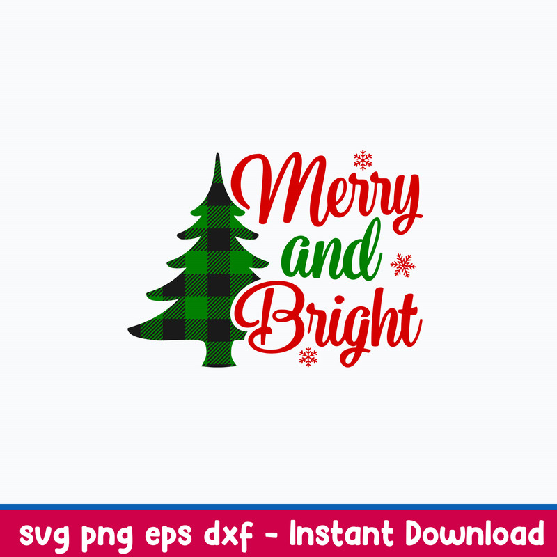 Merry And Bright Svg, Christmas Tree Svg, Png Dxf Eps File.jpeg