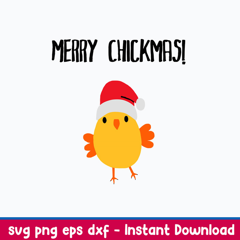 Merry Chickmas Svg, Chicken Christmas Svg, Png Dxf Eps File.jpeg