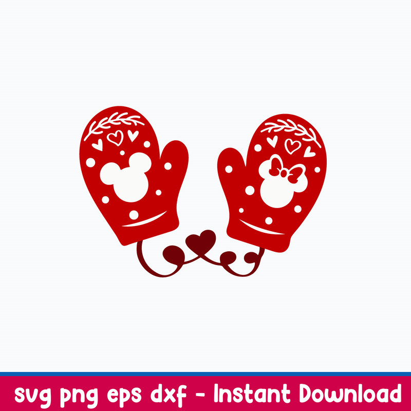 Mittens with Mouse Heads Svg, Mickey And Minie Svg, Disney Svg, Png Dxf Eps File.jpeg