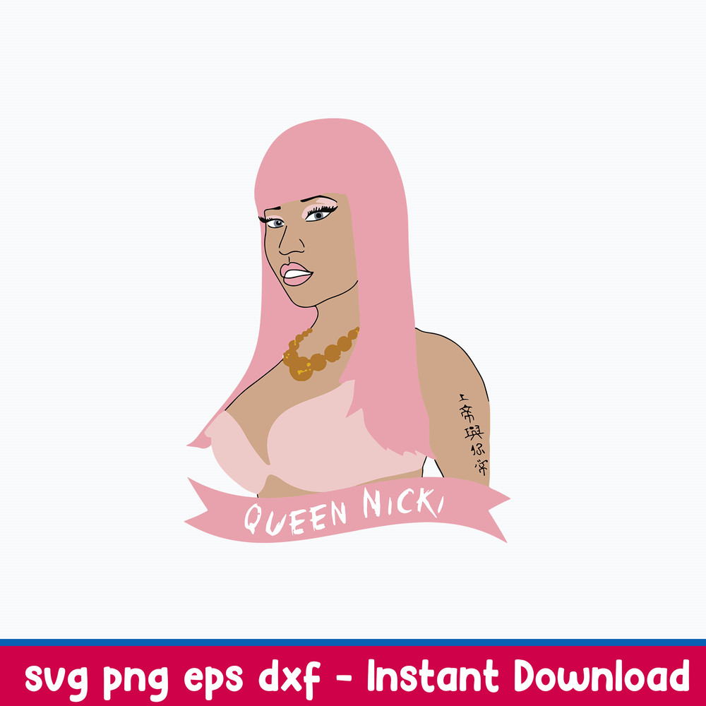 Nicki Minaj Svg, Rapper Nicki Minaj Svg, Girl Rapper Svg, Celebrity Rapper Svg, Png Dxf Eps File.jpeg