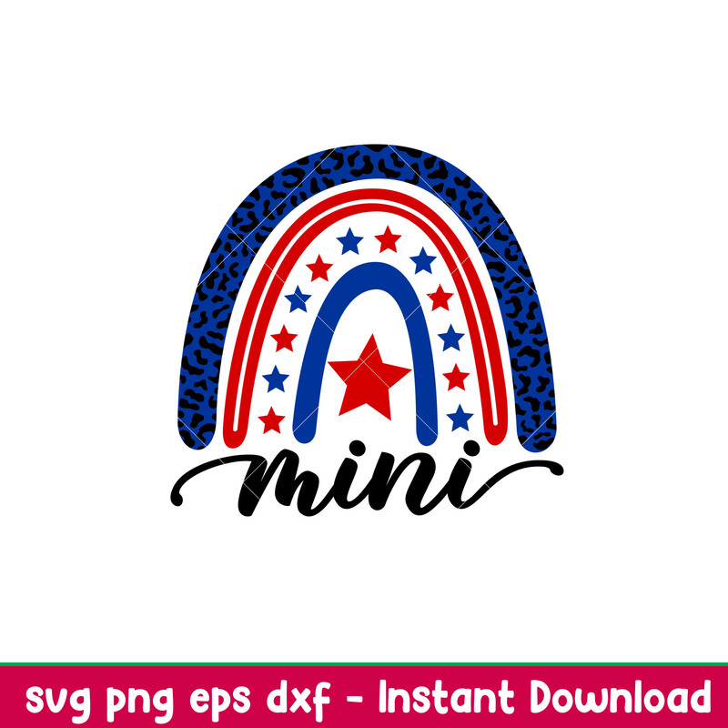 Patriotic Rainbow Mini, Patriotic Rainbow Mini Svg, 4th of July Svg, Patriotic Svg, Independence Day Svg, USA Svg, png,dxf,eps file.jpeg