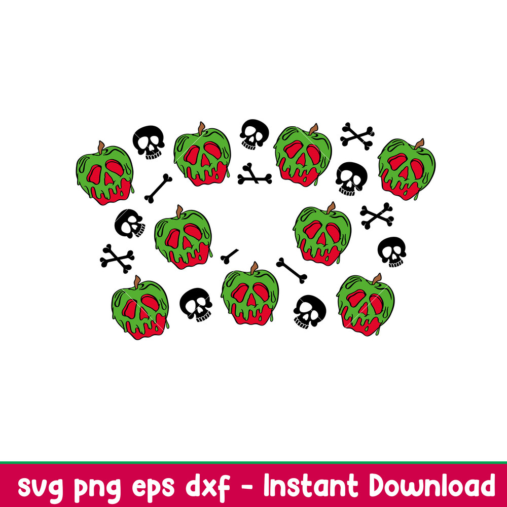 Poison Apple Full Wrap, Poison Apple Starbucks Full Wrap Svg, Halloween Svg, Spooky Season Svg, Trick or Treat Svg, png,dxf,eps file.jpeg