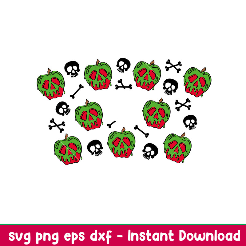 Poison Apple Full Wrap, Poison Apple Starbucks Full Wrap Svg, Halloween Svg, Spooky Season Svg, Trick or Treat Svg, png,dxf,eps file.jpeg