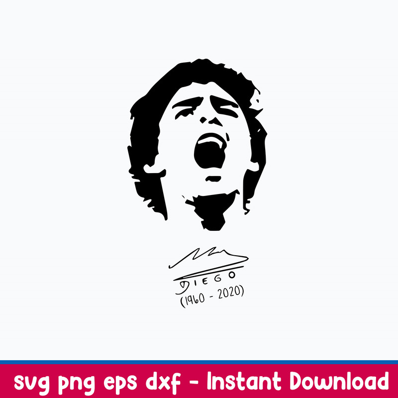 Rip Diego Maradona Argentina Soccer Legend Svg Png Dxf Eps File.jpeg