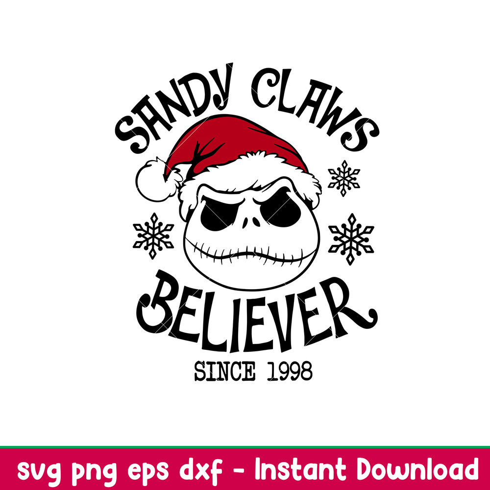 Sandy Claws Believer, Sandy Claws Believer Svg, Christmas Svg, Merry Christmas Svg, Santa Claus Svg,png,dxf,eps file.jpeg