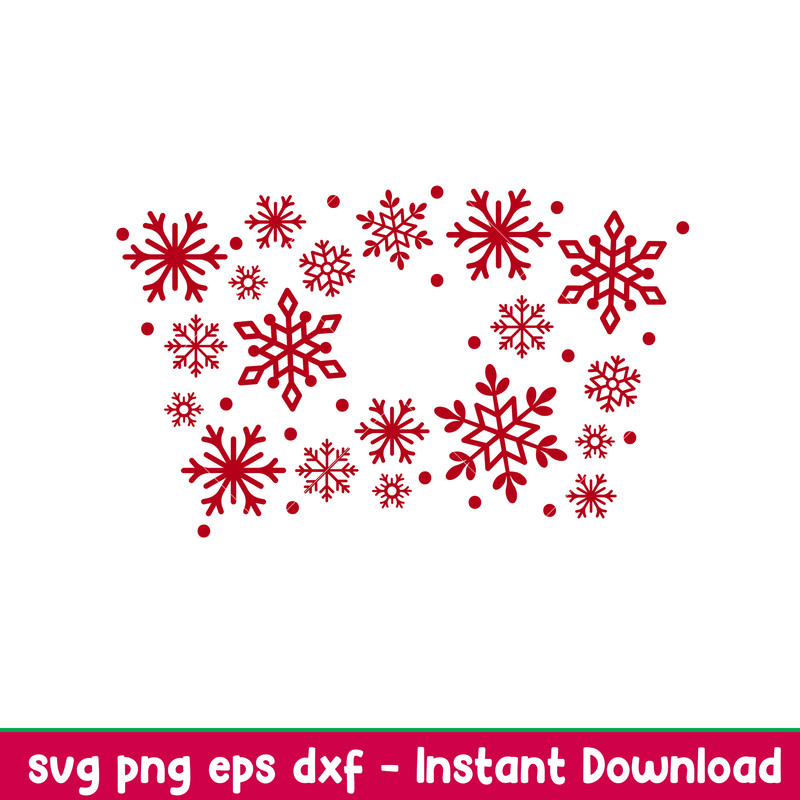 Snowflakes Full Wrap, Snowflakes Full Wrap Svg, Starbucks Svg, Coffee Ring Svg, Cold Cup Svg,png,dxf,eps file.jpeg