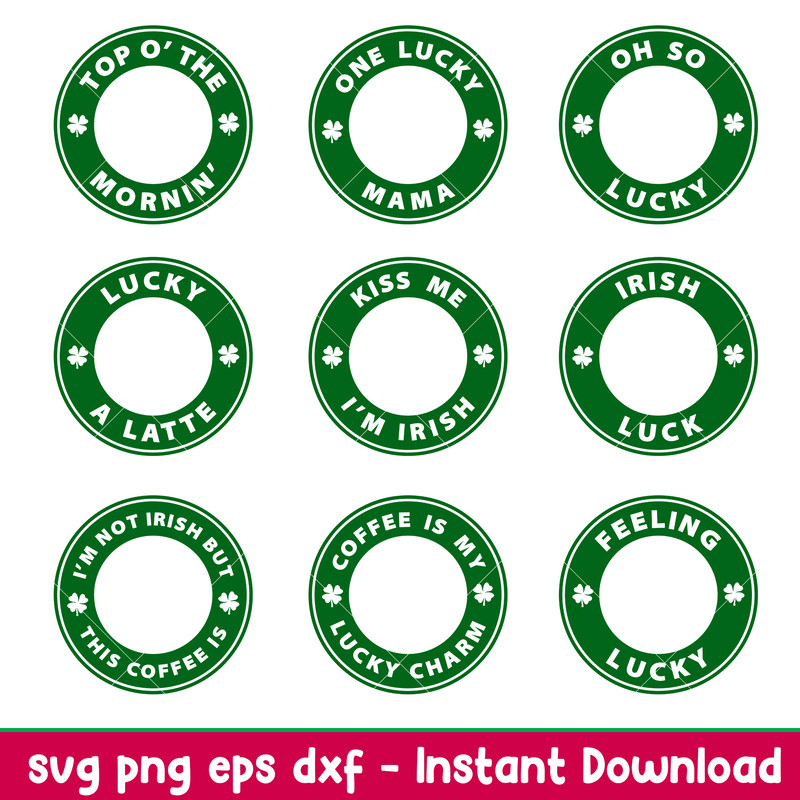 St Patricks Day Coffee Bundle, St. Patricks Day Starbucks Coffee Bundle Svg, St. Patrick’s Day Svg, Lucky Svg, Irish Svg, Clover Svg, png,dxf,eps file.jpeg