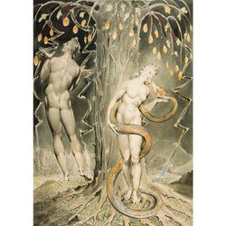 The Temptation and Fall of Eve by William Blake. Paradise Lost reproduction. 422.
