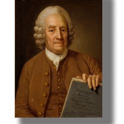 The mystic and visionary Emanuel Swedenborg. Occult art print. Philosophical poster. Mystic gift. 117 h.