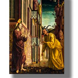 The Temptation Of Christ By The Devil. Satanic art poster. Beautiful print with Lucifer. Demonic Art Poster. 125.