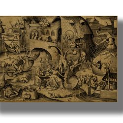 Invidia. Envy. The Seven deadly sins. Pieter Bruegel the Elder. Unusual decor. Dark art print. 456