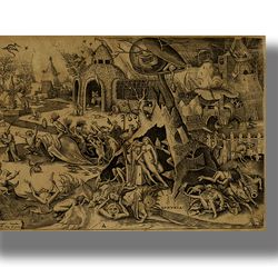 Luxuria. Lust. The Seven deadly sins. Pieter Bruegel the Elder. Dark art print. Religious theme. Christian poster. 459.