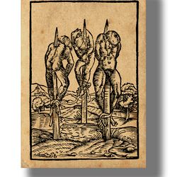 Medieval Torture Poster. Impalement Execution. A poster of dark art. Home decor in Horror style. Creepy wall hanging 579