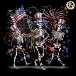freedom dancing skeleton funny 4th of july retro png