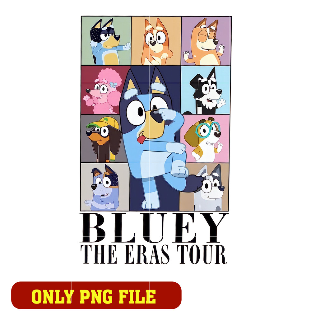Bluey and friends the eras tour png