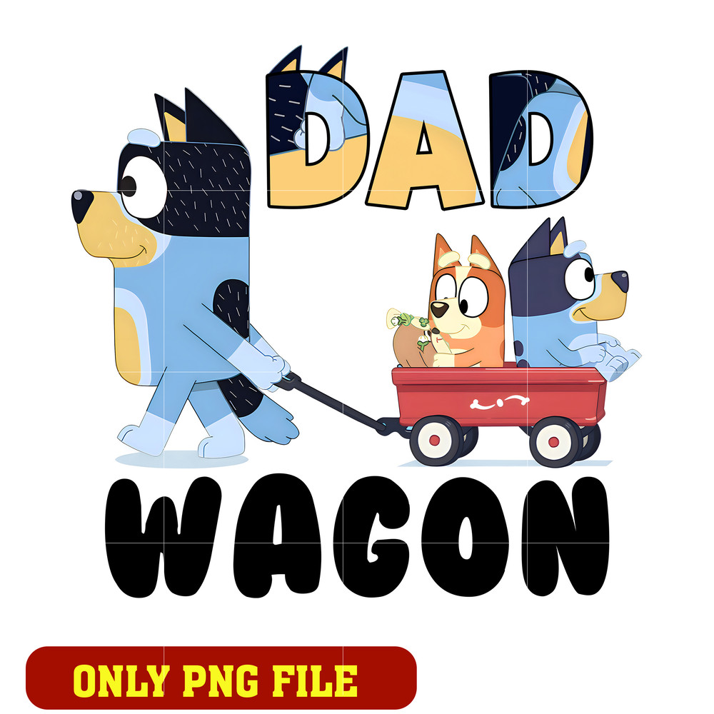 Bluey bandit dad wagon cartoon png