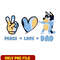 Bluey bandit piece love dad cartoon png