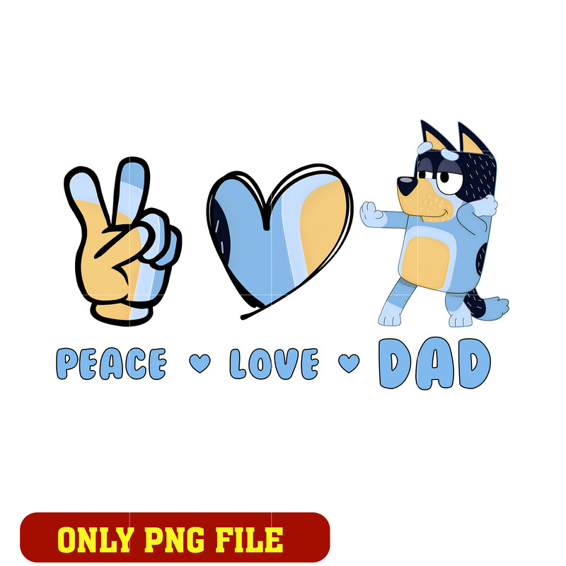 Bluey bandit piece love dad cartoon png