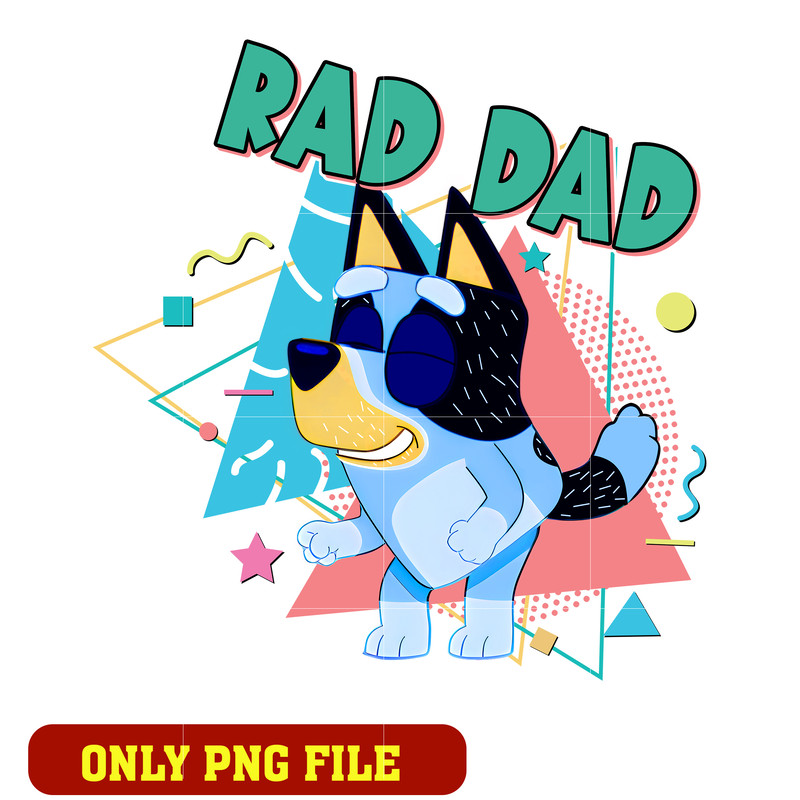 Bluey bandit rad dad cartoon png