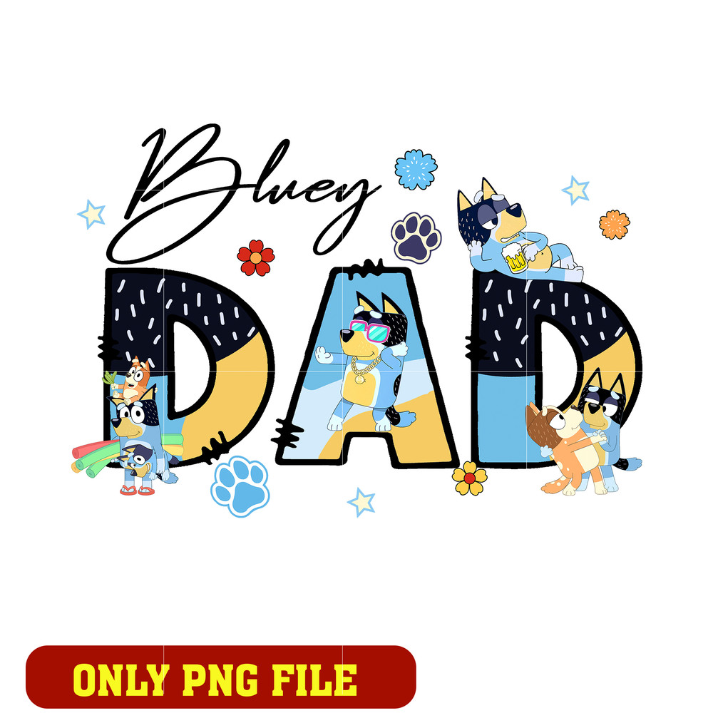 Bluey dad cartoon family png