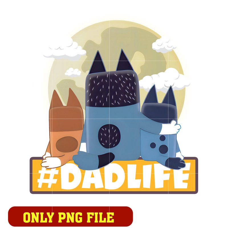 Bluey family dad life cartoon png