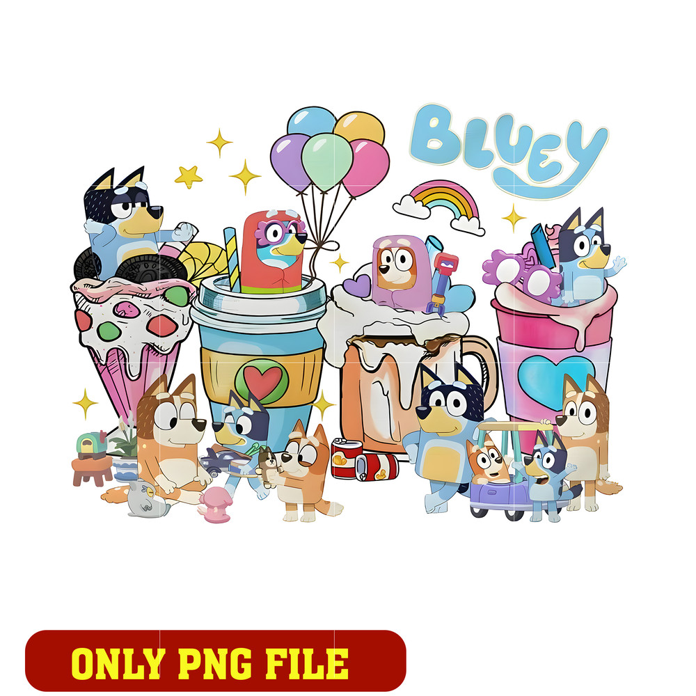 Bluey Ice Coffee Png, Bluey Coffee Png