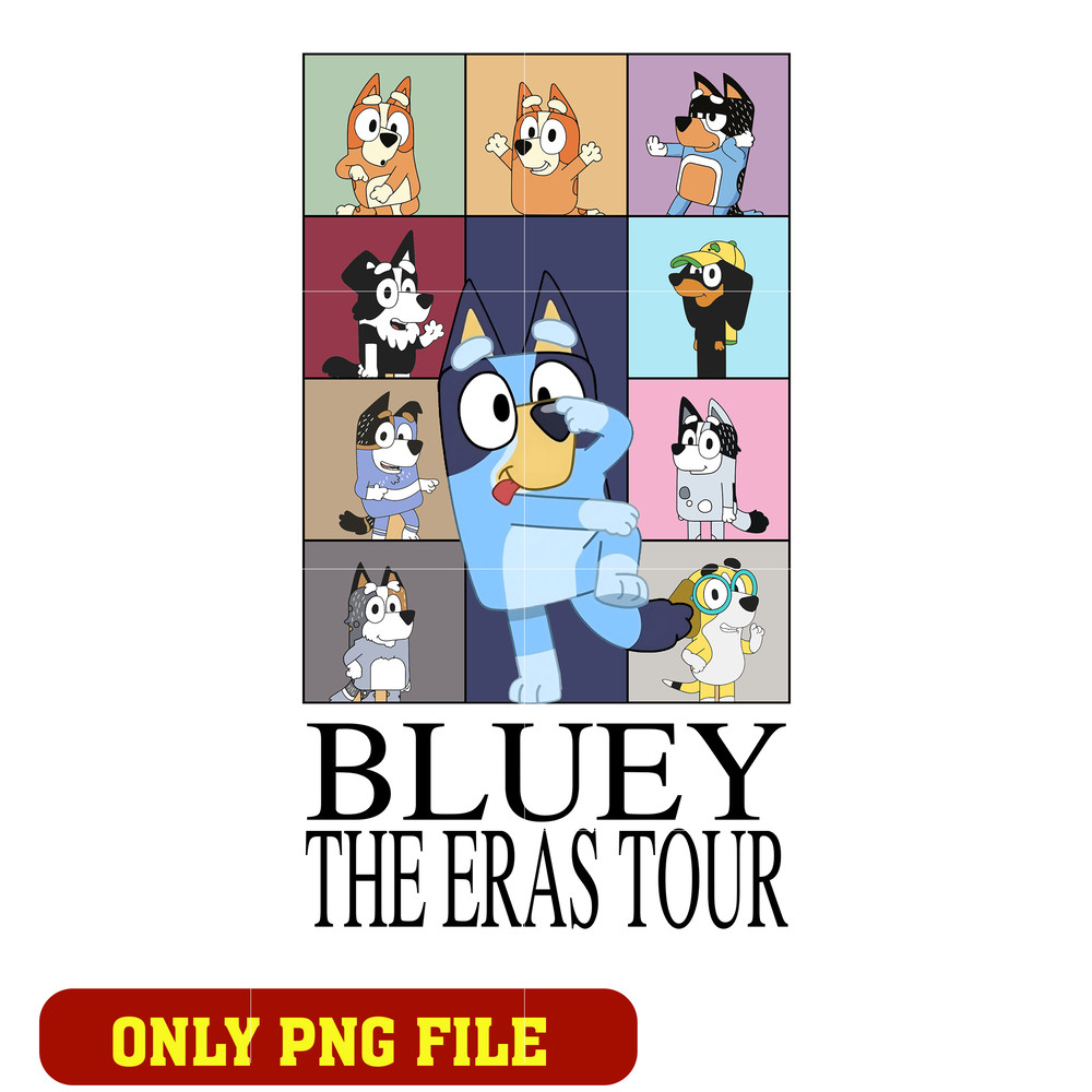 Bluey the eras tour cartoon png, bluey cartoon png