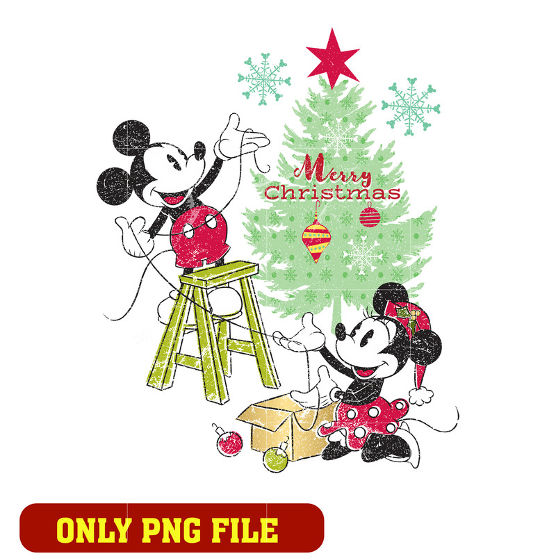 Christmas tree with Minnie and Mickey png