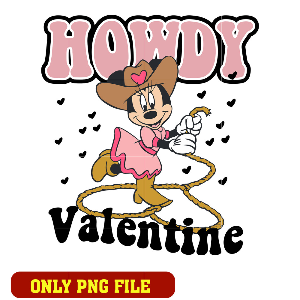 Cowgirl minnie howdy valentine png