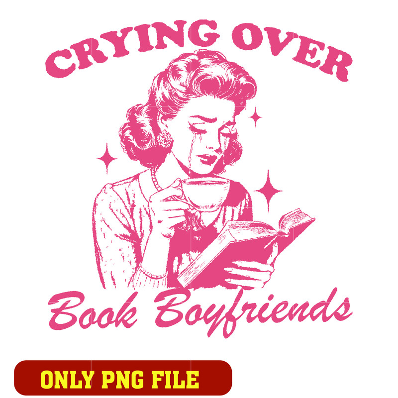 Crying Over Book Boyfriends png