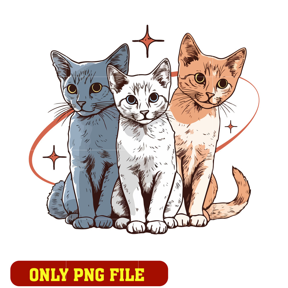 Cute Retro Sweetie Puff Kittens png