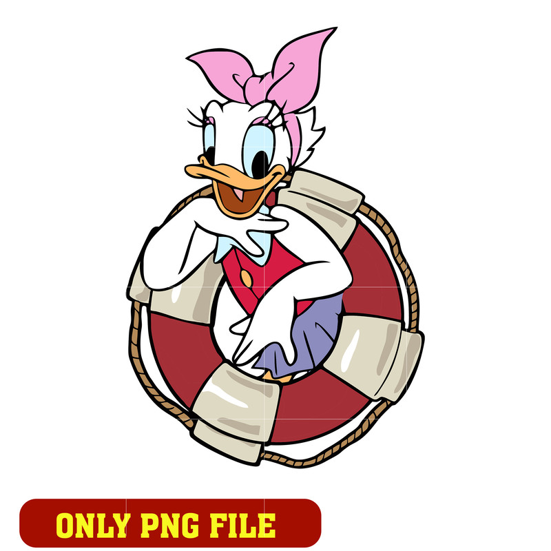 Daisy duck with a lifebuoy png