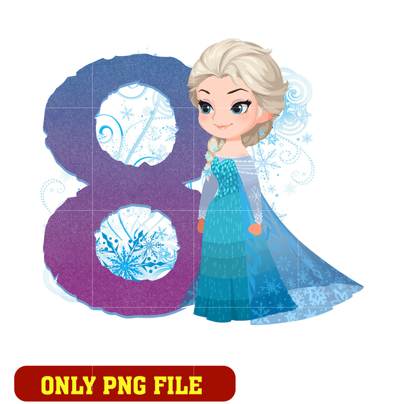 Disney Frozen Elsa Happy 8th Birthday png